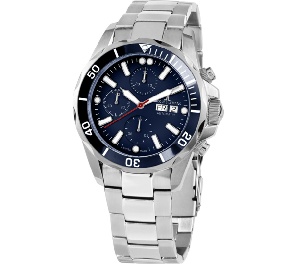 Jacques Lemans Liverpool 1-1926G Herren Automatik ETA Vajloux 7750 10Bar Edelstahl Saphierglas